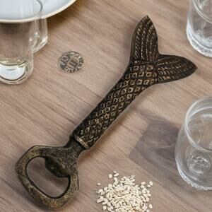 Rustic Mermaid Tail Metal Bottle Opener Coastal Decor